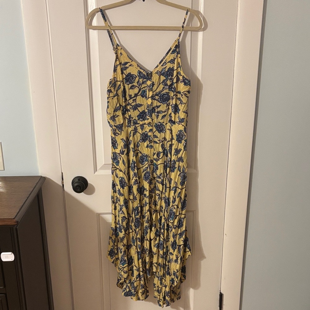 Yellow and Blue Floral Dress